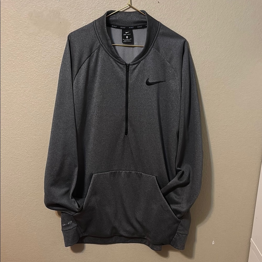 Nike Black and Gray Quarter-Zip Pullover